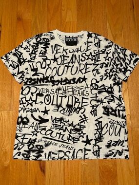 Versace Graffiti White Black Tshirt 🔥